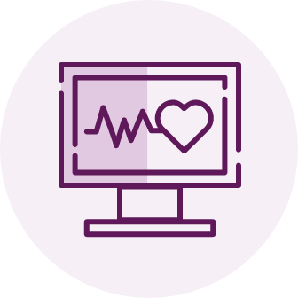 Monitor with heart beat icon