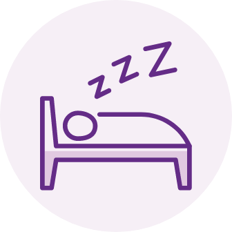 Person in bed sleeping icon
